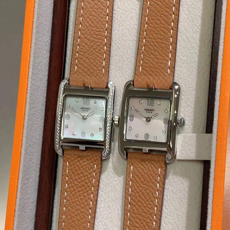 Hermes NANTUCKET series, follow the pace of Hermes cape cod, naughty to meet the wonderful future, Hong Kong DFS Global Duty Free new listing diameter 23mm mother-of-pearl dial, Swiss quartz movement, CNC fine craft thre