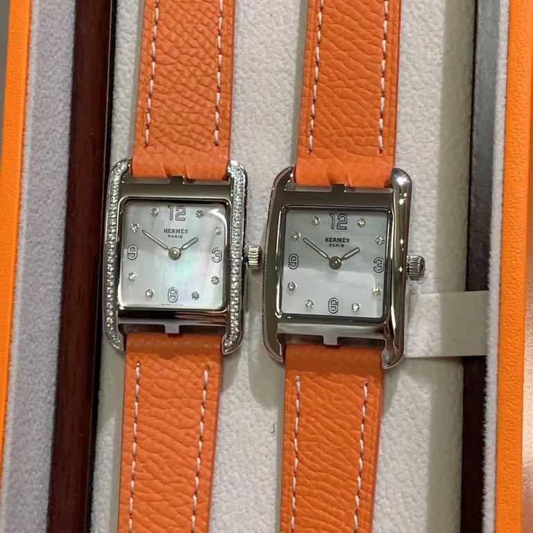 Hermes NANTUCKET series, follow the pace of Hermes cape cod, naughty to meet the wonderful future, Hong Kong DFS Global Duty Free new listing diameter 23mm mother-of-pearl dial, Swiss quartz movement, CNC fine craft thre