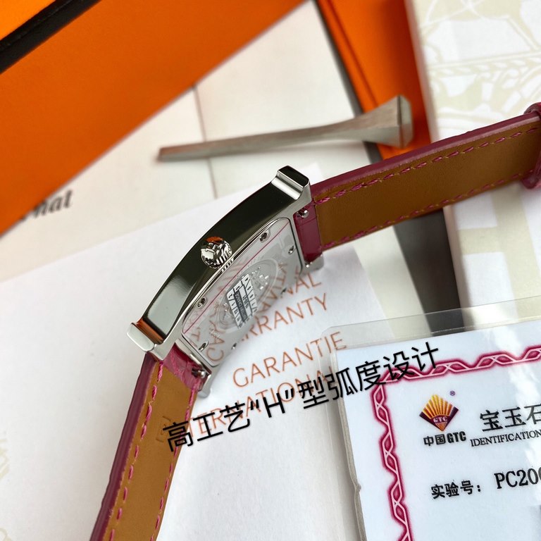 Wholesale box Support Hong Kong, USA direct mailHigh-end hard goods! Hermes HEURE H series, the most classic H case, white natural mother-of-pearl literally, hand-polished and made of this square dial watch really no res