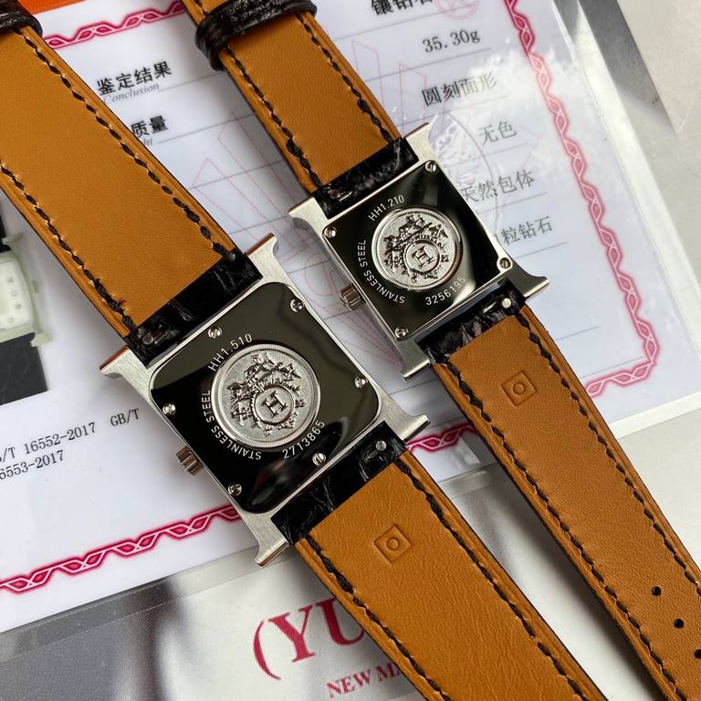 Wholesale box Support Hong Kong, USA direct mailHermes HEURE H series, the most classic H case, white natural mother-of-pearl face, hand-polished and made of this square dial watches really have no resistance at all. Dia