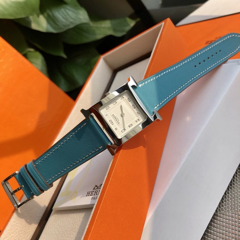 Batch matching box Support Hong Kong, the United States direct mailOriginal single HERMES Hermes H HOUR series. Swiss quartz movement. Square dial large 26mm, small 21mm. 316L steel case A variety of colors of the strap 