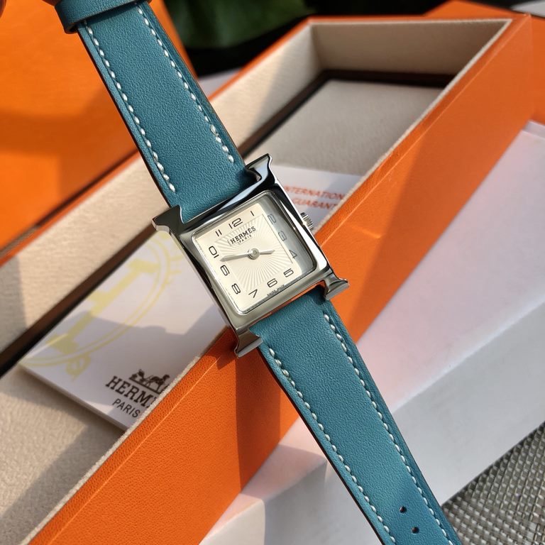 Batch matching box Support Hong Kong, the United States direct mailOriginal single HERMES Hermes H HOUR series. Swiss quartz movement. Square dial large 26mm, small 21mm. 316L steel case A variety of colors of the strap 