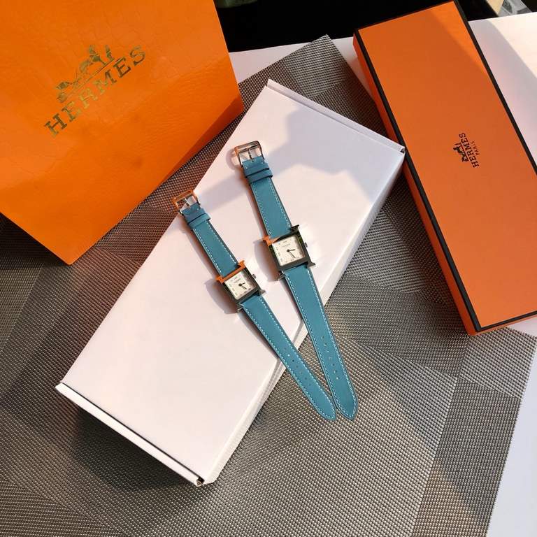 Batch matching box Support Hong Kong, the United States direct mailOriginal single HERMES Hermes H HOUR series. Swiss quartz movement. Square dial large 26mm, small 21mm. 316L steel case A variety of colors of the strap 