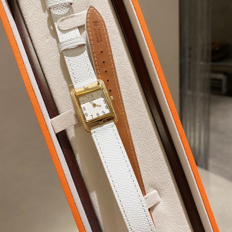 Hermes NANTUCKET series, follow the pace of Hermes cape cod, naughty to meet the wonderful future, Hong Kong DFS Global Duty Free new listing diameter 23mm mother-of-pearl dial, Swiss quartz movement, CNC fine craft thre