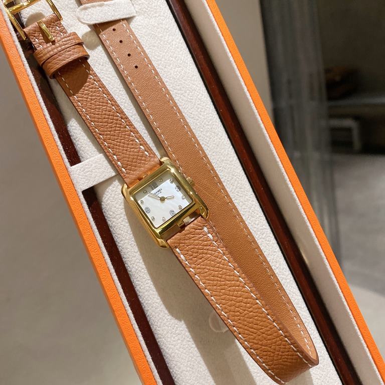 Hermes NANTUCKET series, follow the pace of Hermes cape cod, naughty to meet the wonderful future, Hong Kong DFS Global Duty Free new listing diameter 23mm mother-of-pearl dial, Swiss quartz movement, CNC fine craft thre