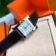 Wholesale box Support Hong Kong, USA direct mailHermes HEURE H series, the most classic H case, white natural mother-of-pearl face, hand-polished and made of this square dial watches really have no resistance at all. Dia