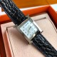 Wholesale box Support Hong Kong, USA direct mailHermes HEURE H series, the most classic H case, white natural mother-of-pearl face, hand-polished and made of this square dial watches really have no resistance at all. Dia