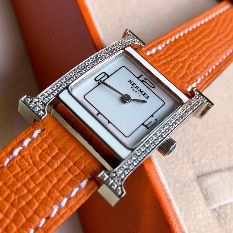 Batch matching box Support Hong Kong, the United States direct mailOriginal HERMES H HOUR series. The case is full of crystal diamonds! The beauty is beyond words [color] [color] Swiss quartz movement. Square dial size 2