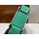 Hermes Geta Chevre goat leather mint green silver buckle top hand-stitched