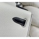 Kylie 25 Milkshake White on Blackepsom palm leather half hand stitched with waxed threadsCarrying Handle Shoulder Crossbody All Steel Hardware Lined Goatskin