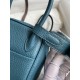 Hand-stitched  Mini Lindy 19cm Imported Taurillon Clemence  leather Prussia Green Gold Buckle