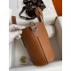 Pig's Nose Vegetable Basket in the Loop. .18cm Imported Tc Patchwork Swift Leather Gold Brown Silver Buckle Waxed Wire