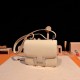 Constance Mimi New with Mirror Epsom Leather 10 Milkshake White Silver Buckle