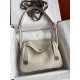 Lindy 26cm TC Leather Milkshake White Silver Button Waxed Wire