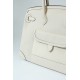 35 Cargo Cloth Bag Detail Color Cream White. Hardware silver buckle (Size 35 x 25 x 18 cm) Canvas spliced with slip leather Swift Very small production A style that becomes more and more vintage the more you use it What'