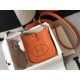 . Vibrant OrangeSelf-fabricated shoulder strap   togo cowhide leather   minimalist style.