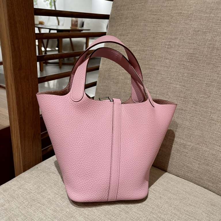 picotin lock Vegetable Basket 18, 5P Cherry Blossom Pink, handmade, French TC cowhide.Vegetable basket in recent years in the counter is also very buy, basically also go with the goods, out of the high rate of super high