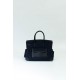 35 Cargo Cloth Bag Detail Color black swift with navy blue canvas. Hardware silver buckle (size 35 x 25 x 18 cm) Canvas patchwork slip leather Swift production is very small A more and more used the more retro flavor of 