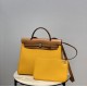 Herbag Amber YellowSuper handsome commuter bag, between casual and formal, casual without losing elegance, the combination of canvas and cowhide  leather, the outer seam is hard and stylish.Super high cost-effective in st