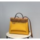 Herbag Amber YellowSuper handsome commuter bag, between casual and formal, casual without losing elegance, the combination of canvas and cowhide  leather, the outer seam is hard and stylish.Super high cost-effective in st