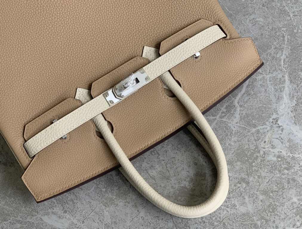 birkjn25cm togo leather OM10 milk tea colormilkshake white