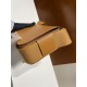 Hermes Geta 20cm chevre goat leather golden brown Gold Gold buckle top hand-stitched