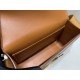 Hermes Geta 20cm chevre goat leather golden brown Gold Gold buckle top hand-stitched