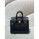 New bk20cm Crocodile Black In-stockImported matte American crocodile, three skins, top quality hand-stitched waxed thread.