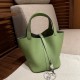 picotin lock vegetable basket 22,3i avocado green, handmade, French TC cowhide.Vegetable basket in recent years in the counter is also very buy, basically also go with the goods, out of the high rate of appearances, but 