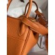 hand maded Mini Lindy 19cm Taurillon Clemence leather orange