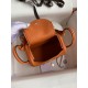 hand maded Mini Lindy 19cm Taurillon Clemence leather orange