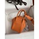 hand maded Mini Lindy 19cm Taurillon Clemence leather orange