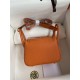 hand maded Mini Lindy 19cm Taurillon Clemence leather orange