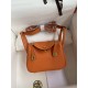 hand maded Mini Lindy 19cm Taurillon Clemence leather orange