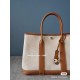 Garden party Garden Bag Canvas Patchwork Leather Gold Brown Minimalist style, no limitations, practicality.In stock 30Cm 