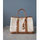 Garden party Garden Bag Canvas Patchwork Leather Gold Brown Minimalist style, no limitations, practicality.In stock 30Cm 