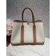 Garden party Garden Bag Canvas Patchwork Leather Gold Brown Minimalist style, no limitations, practicality.In stock 30Cm 