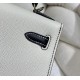 Kylie 25 Milkshake White on Blackepsom palm leather half hand stitched with waxed threadsCarrying Handle Shoulder Crossbody All Steel Hardware Lined Goatskin