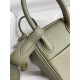 hand maded Mini Lindy 19cm Taurillon Clemence leather green