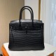 Crocodile   Belly Nile Crocodile bk30 Black BuckleFully hand-stitched