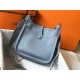 Evelyne Evelyne 29cm clemence leather linen blue silver buckle, very casual casual a bag, men and women applicable, wide version of the shoulder strap is very comfortable to use, you can adjust the length of the convenie