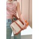 One-touch design  Easy to open and close~Wide opening Easy access to items How can you not love this value and strength garden bag! Cloth with leather          .