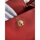 Hand-stitched  Mini Lindy 19cm Imported Taurillon Clemence  leather Flag Red Gold Buckle