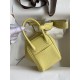 hand maded Mini Lindy 19cm Taurillon Clemence leather yellow gold