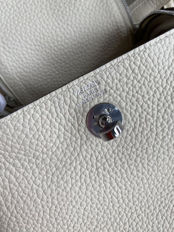 handmaded Mini Lindy 19cm Taurillon Clemence leather white