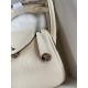 handmaded Mini Lindy 19cm Taurillon Clemence leather white