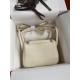 handmaded Mini Lindy 19cm Taurillon Clemence leather white