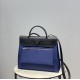 Herbag navy blueSuper handsome commuter bag, between casual and formal, casual without losing elegance, the combination of canvas and cowhide  leather, the outer seams are stiff and stylish.The combination of canvas and c