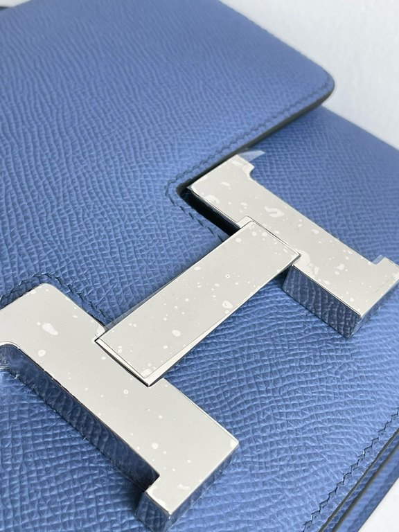 Customized   Kang Kang 24cm Blue epsom Silver Buckle