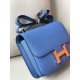 Customized   Kang Kang 24cm Blue epsom Silver Buckle